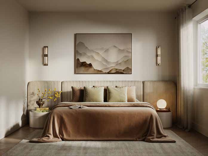 Secondary suite bedroom rendering